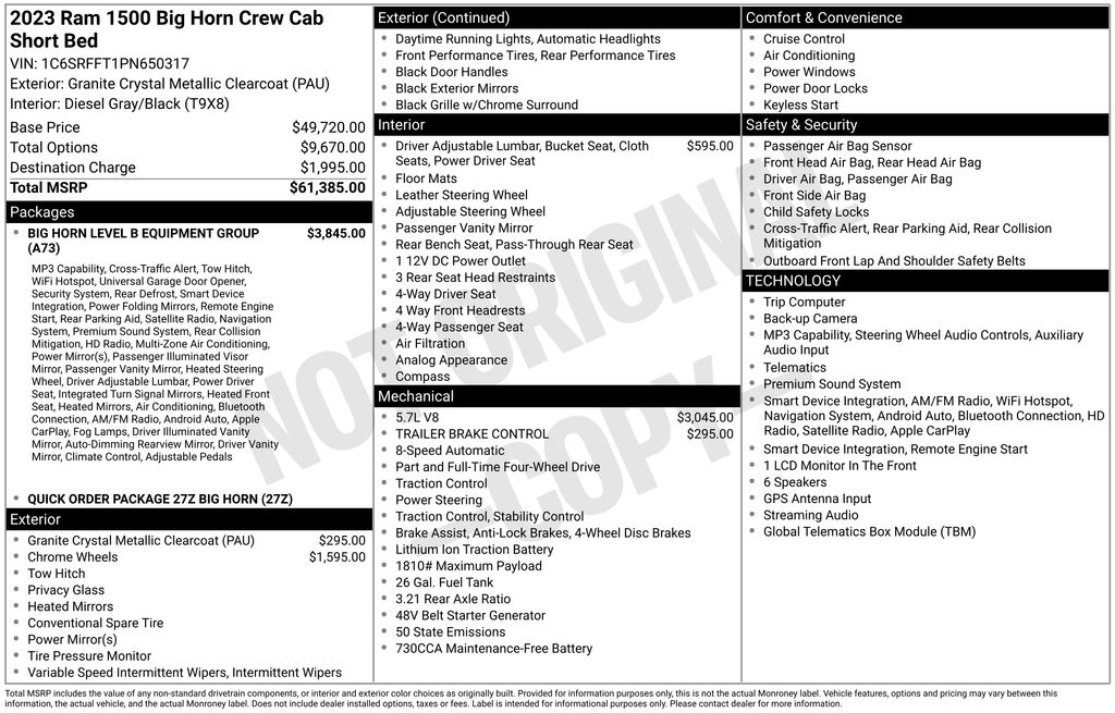 ram ram 1500 pickup 2023 1C6SRFFT1PN650317 image ram ram 1500 pickup 2023 1C6SRFFT1PN650317 image